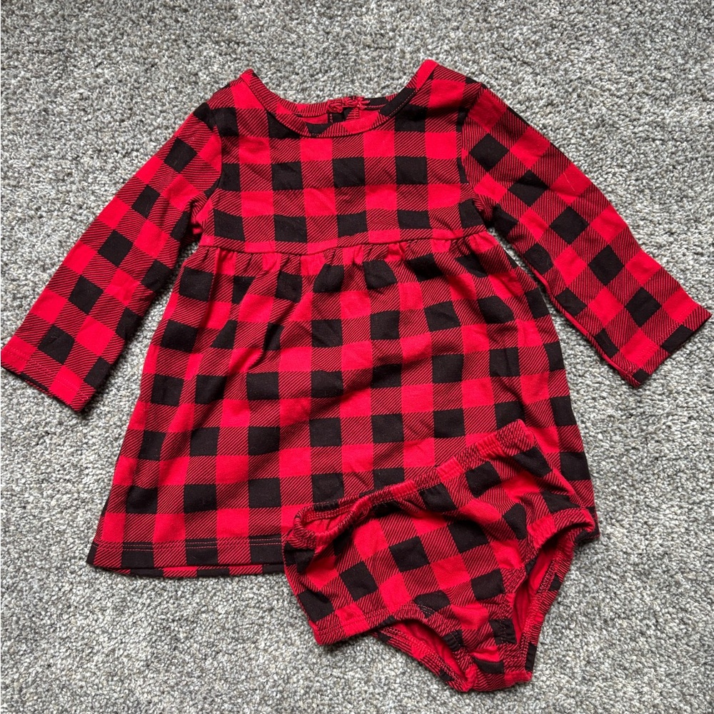5/$15 Wonder Nation Red and Black Plaid Baby Outfit